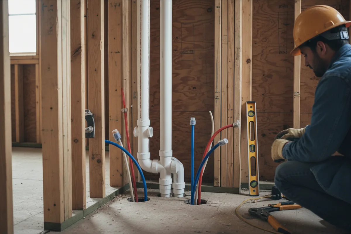 Drain and supply rough-in during Toilet Repair and Installation in Gosport